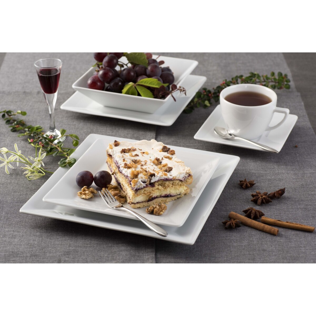 Zestaw obiadowo-kawowy dla 6 osób 30 el. Classic biały LB16 (0000)