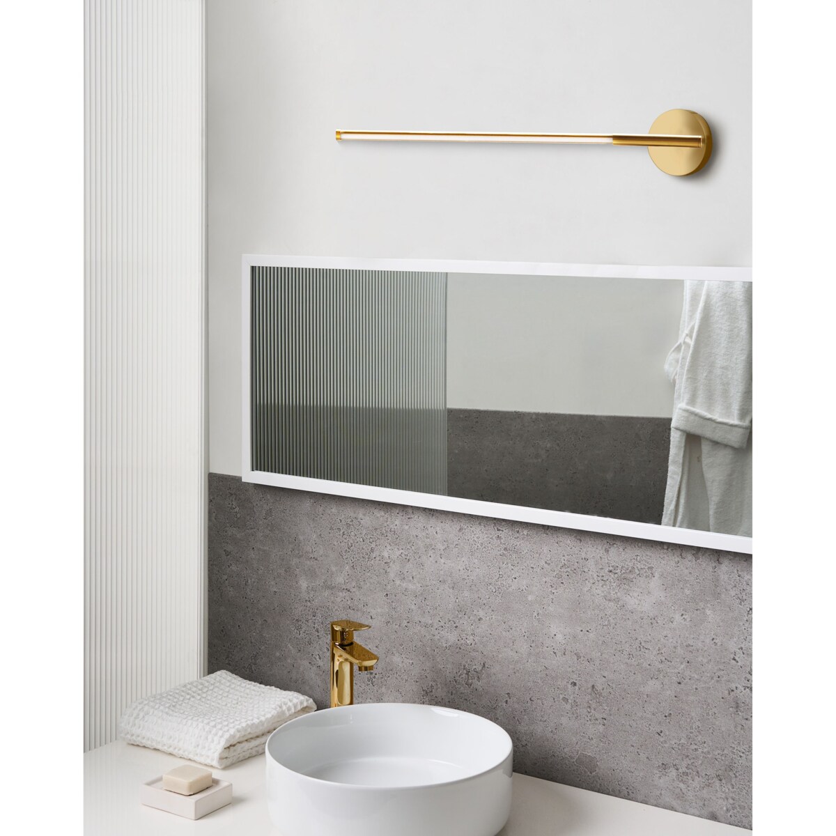 Kinkiet LED obrazowy/łazienkowy VOLOGNE Metal Złoty