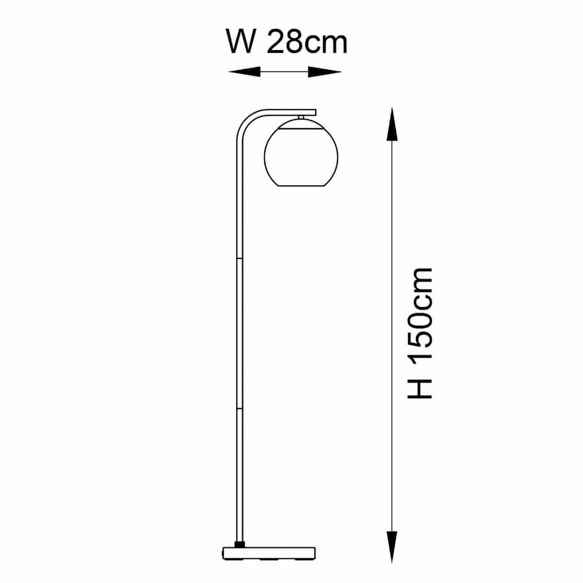 Kulista lampa podłogowa Dimple 98271 Endon szkło złota przezroczysta
