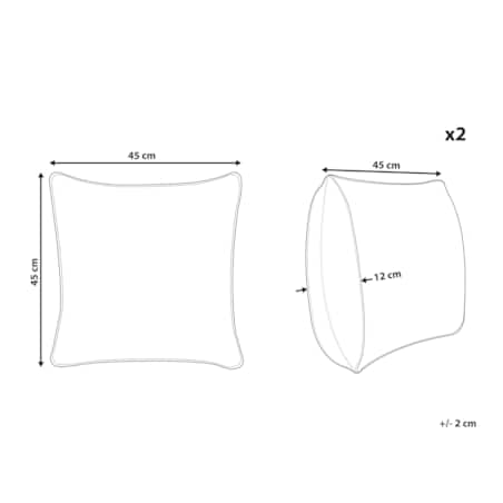 2 bawełniane poduszki dekoracyjne w romby 45 x 45 cm czarno-białe COLEUS