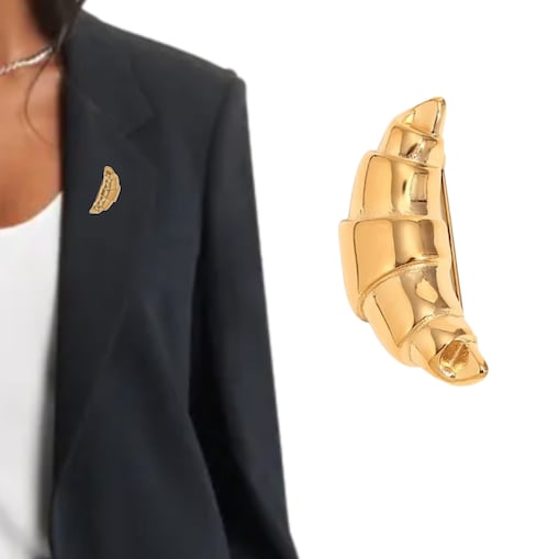 Broszka dla piekarza cukiernika croissant rogal efektowny dodatek złota