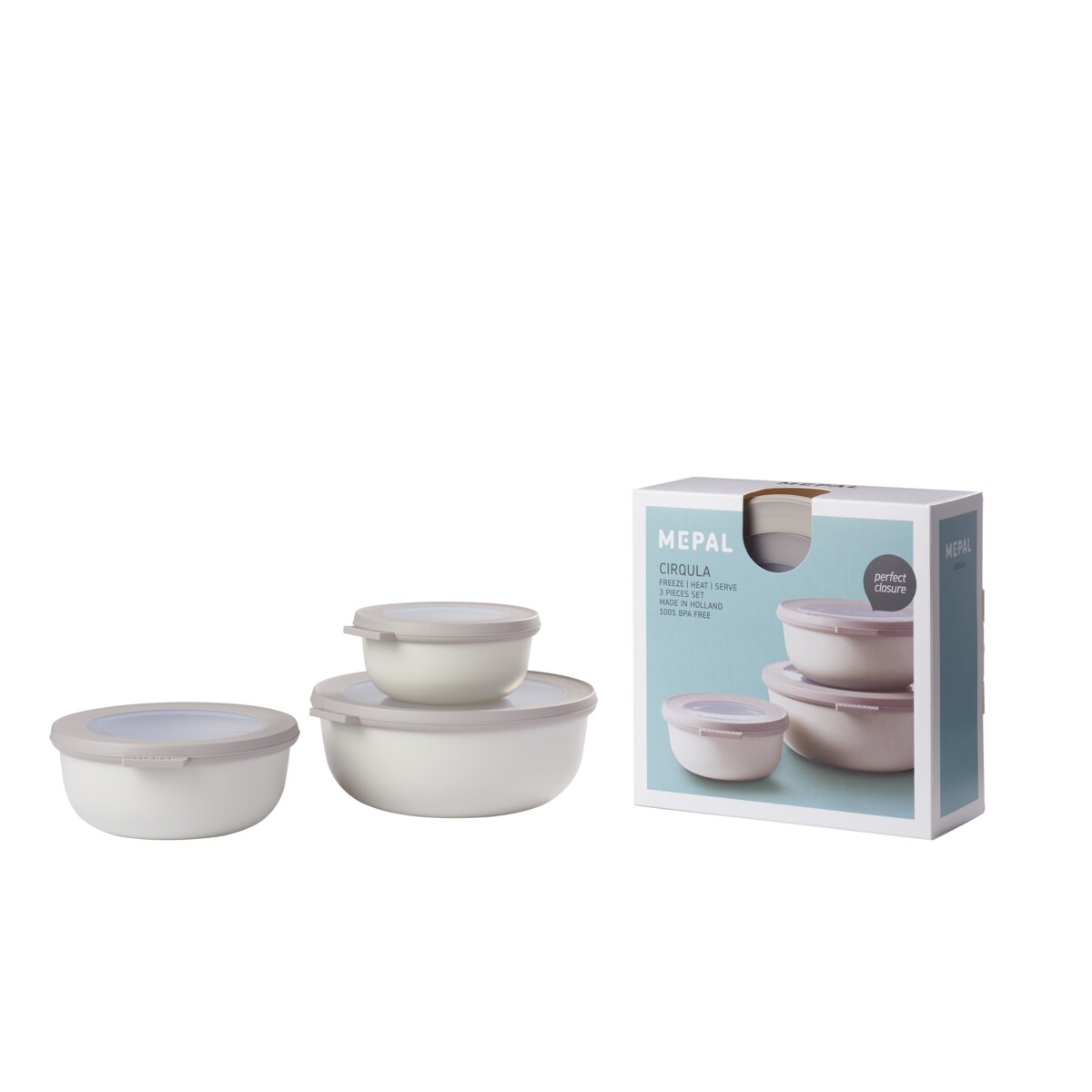 Zestaw 3 misek Cirqula okrągła 350 750 1250 Nordic White 106230032500