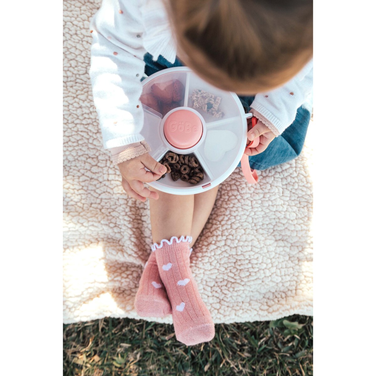 GOBE LARGE SNACK SPINNER duży pojemnik na przekąski, Coral Pink