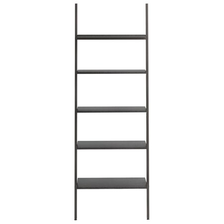 vidaXL Regał drabina z 5 półkami, czarny, 64x34x185,5 cm