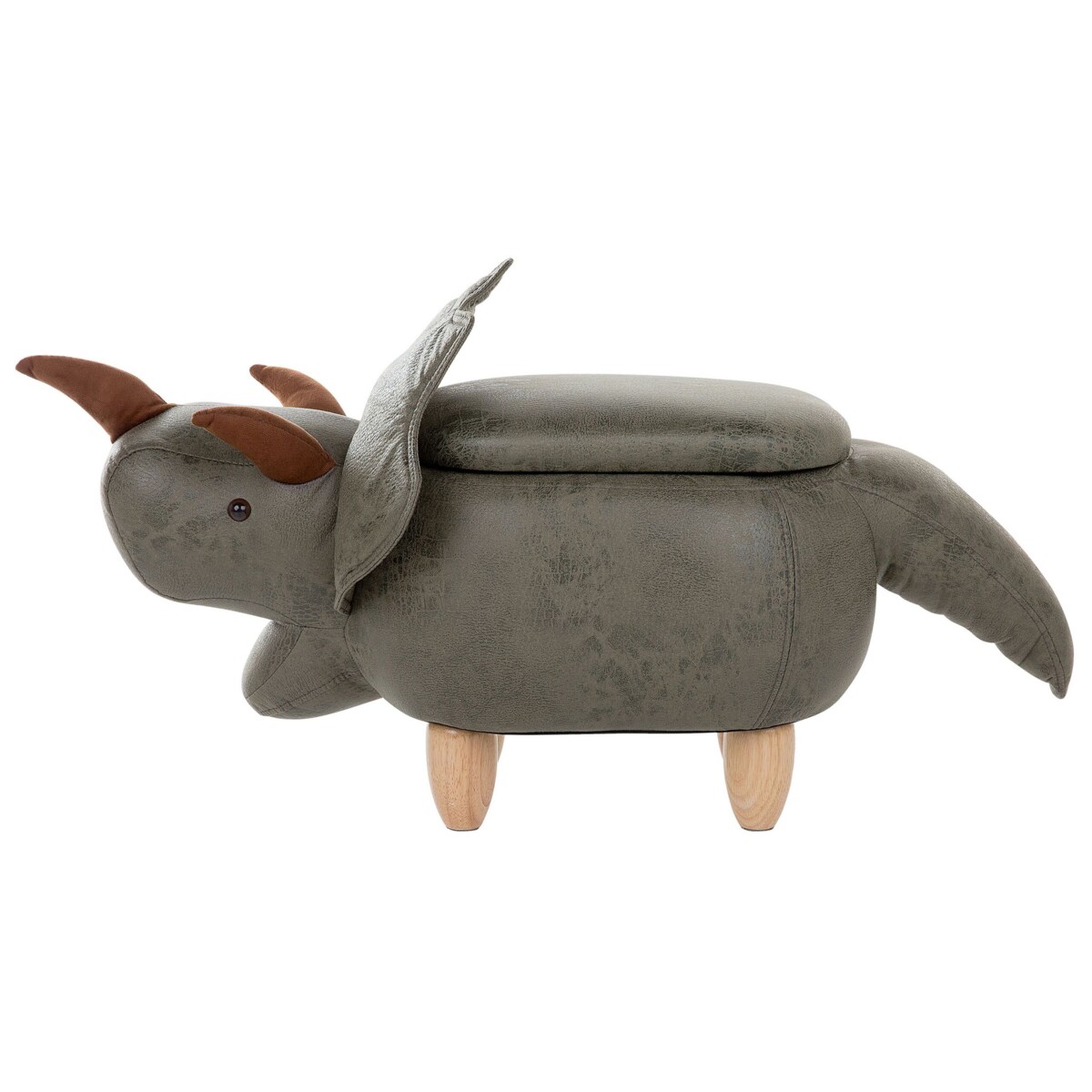 Pufa zwierzak ze schowkiem zielona TRICERATOPS
