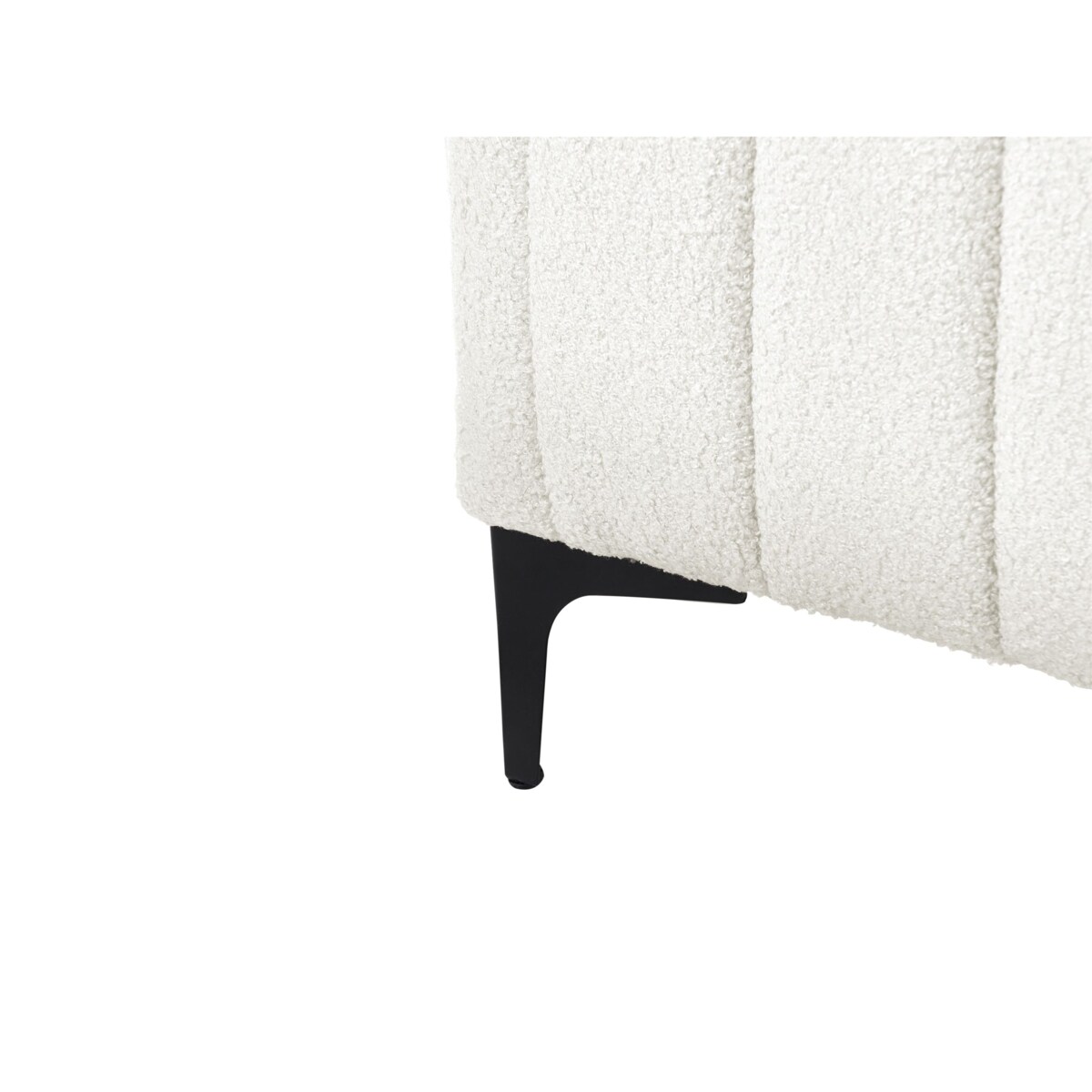 Łóżko Boucle LUNAN 140 x 200 cm Złamana biel