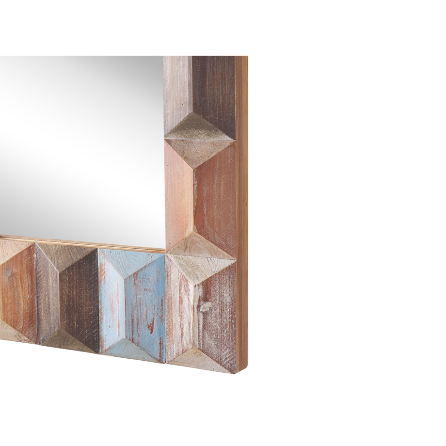 Drewniane lustro ścienne 63 x 90 cm wielokolorowe HIZOTE