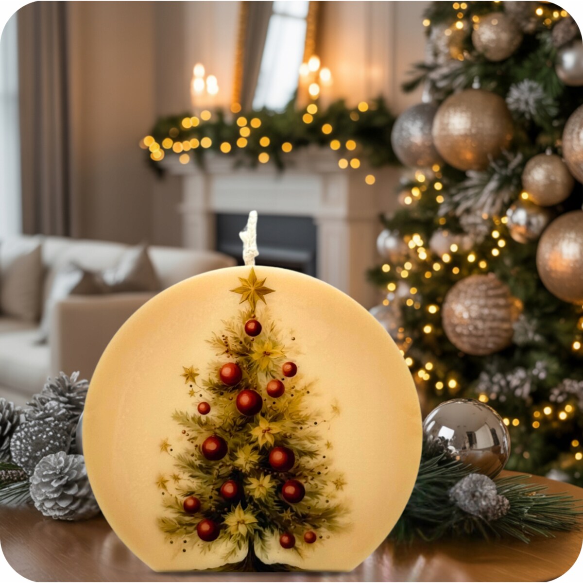 Świeca Choinka Prezent na Święta Drzewko Świąteczne Świeczka Handmade EKO