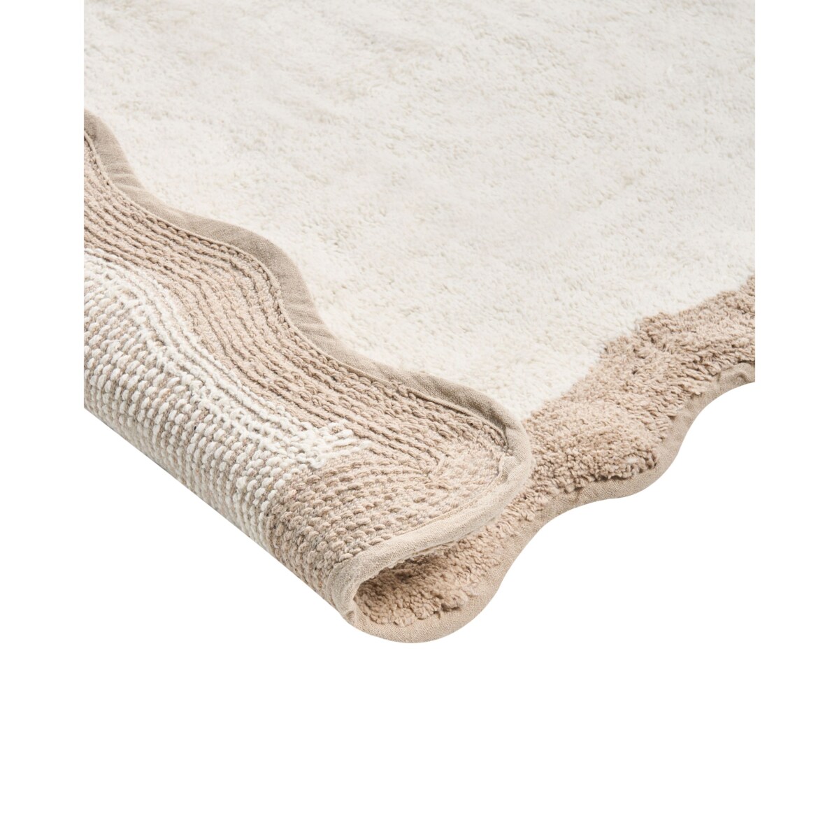 Dywanik łazienkowy NANGAL Brązowy/ beżowy 60 x 90 cm Bawełna