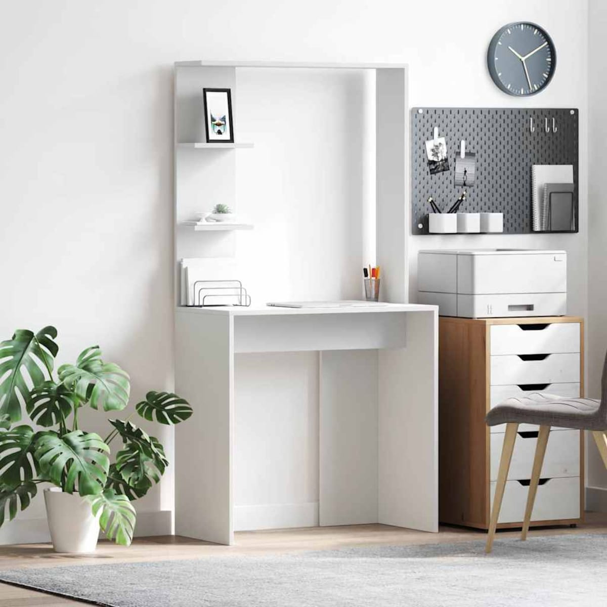 vidaXL Biurko Biały 78.5 x 37 x 154.5 cm Materiał drewnopochodny