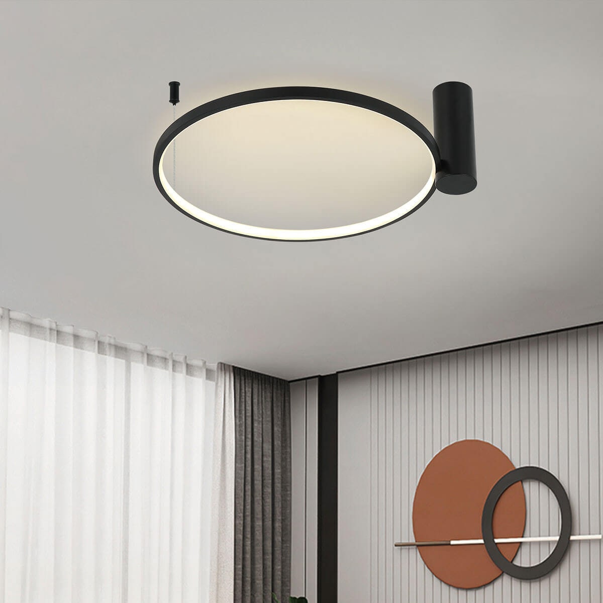Loftowa lampa sufitowa RING LP-909/1C 4S BK Light Prestige LED 35W 4000K metalowa oprawa okrągła plafon czarny