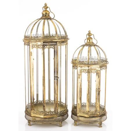 Lampiony latarnie 2 szt. złote 98x34x34 cm FANARIO