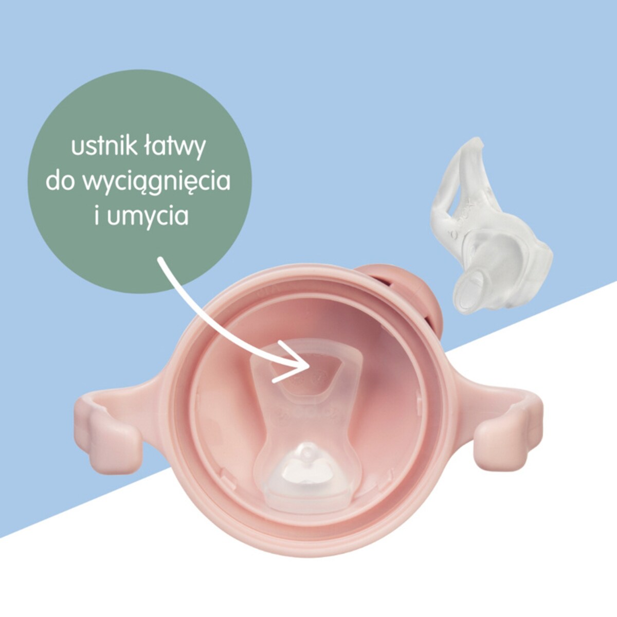 Kubek niekapek z miękkim ustnikiem dla dzieci 4m+ błękitny do nauki samodzielnego picia b.box