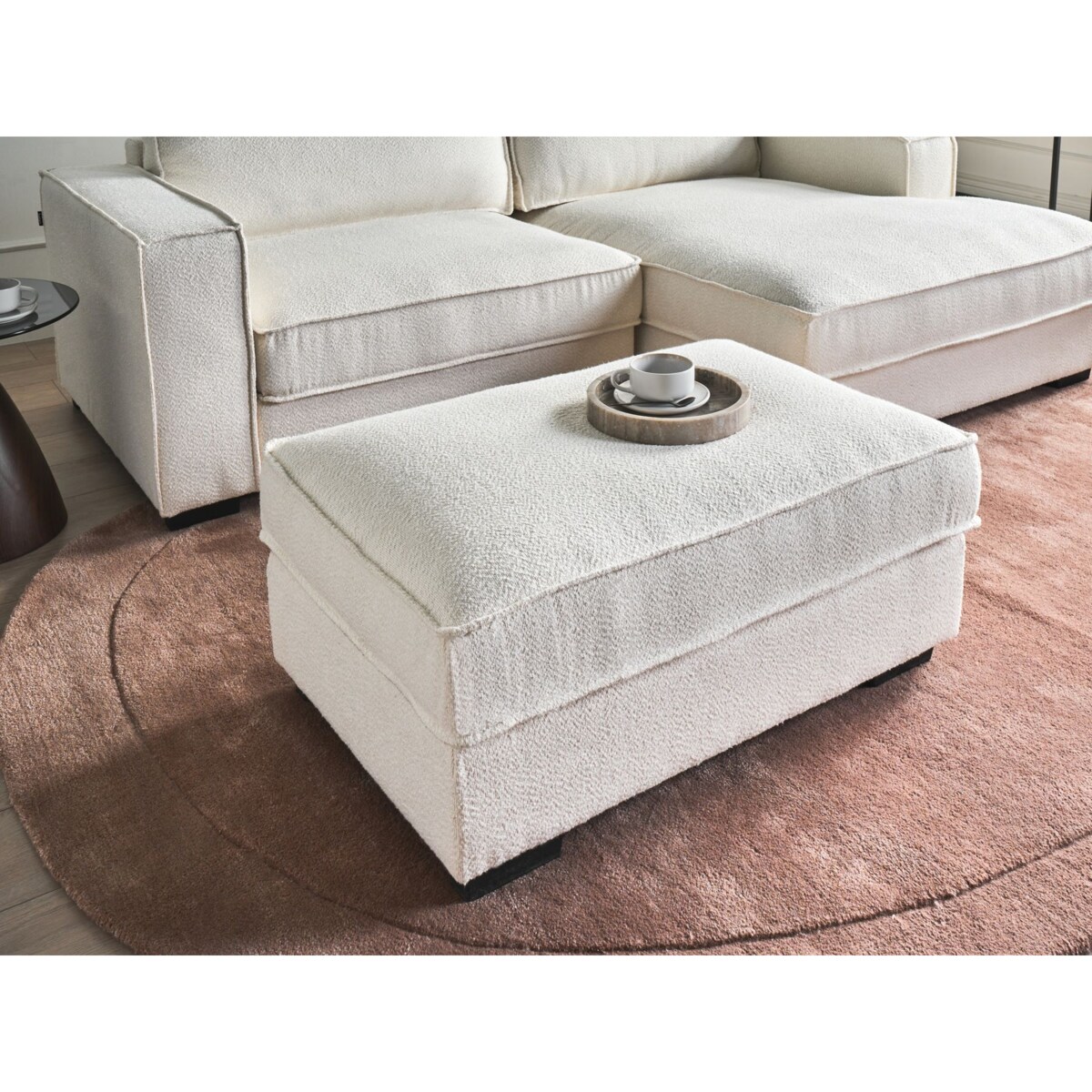 Otomana KOLDING Boucle Jasnobeżowy