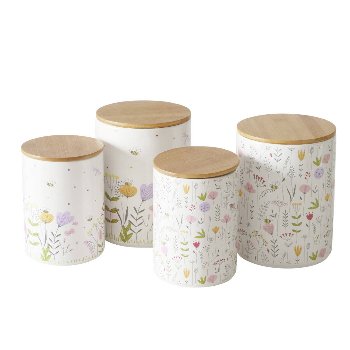 Pojemniki kuchenne ceramiczne w polne kwiaty FLORINA, 2 sztuki