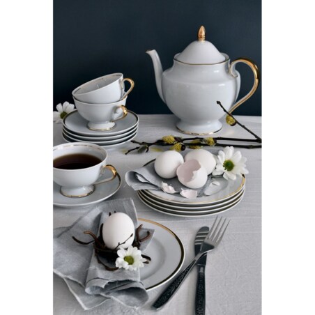 Garnitur do herbaty dla 6 osób 18 el. Astra Złota Wstęga G067