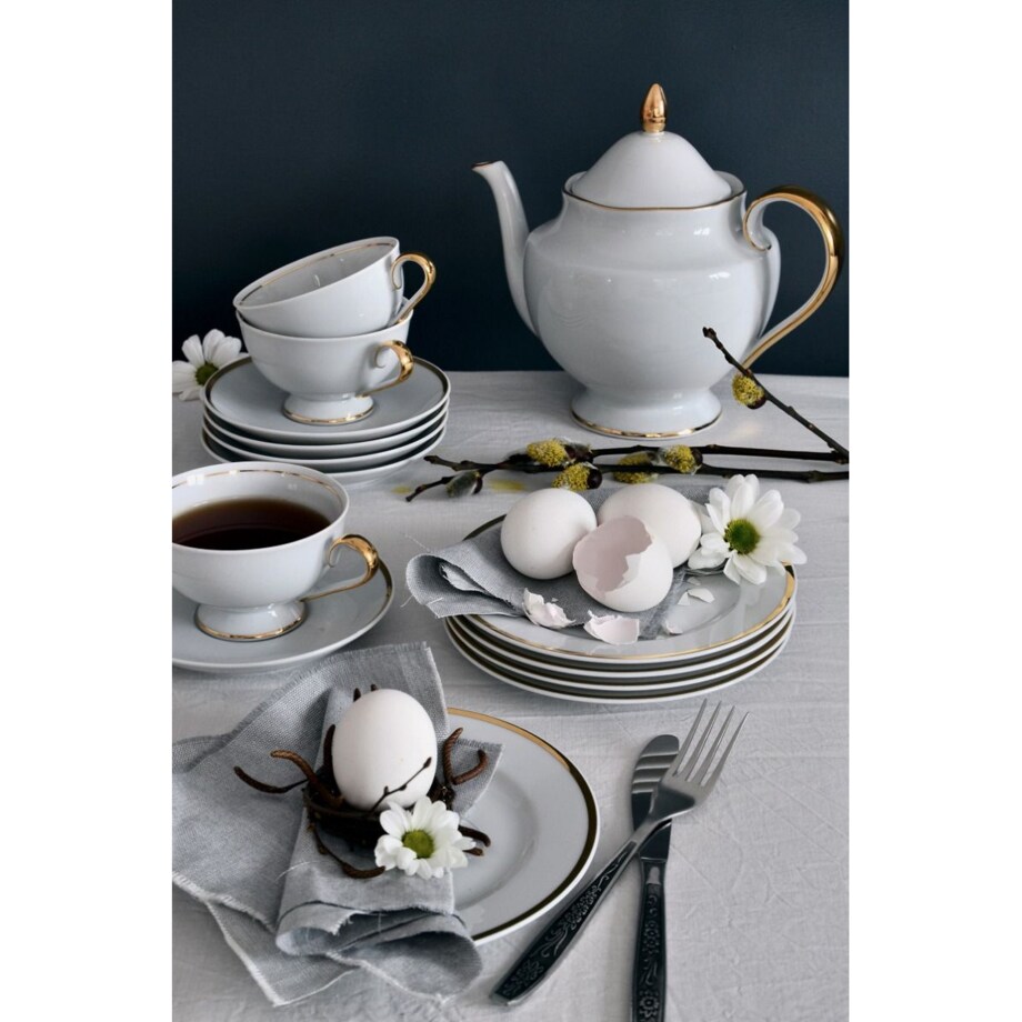 Garnitur do herbaty dla 6 osób 18 el. Astra Złota Wstęga G067