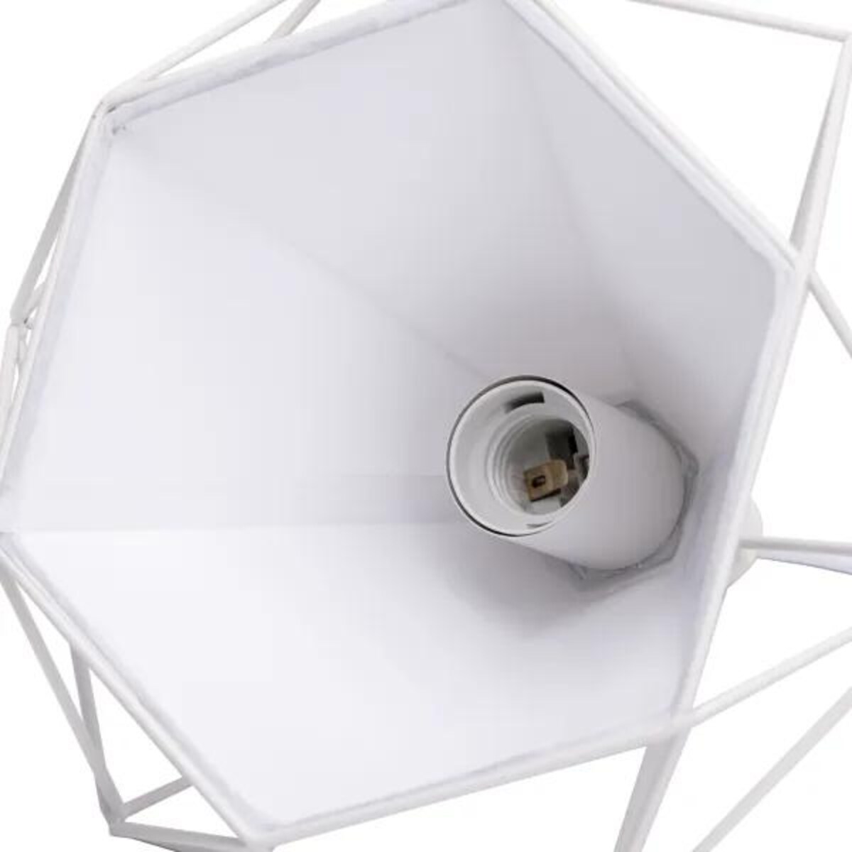 żyrandol z żelazną klatką loft biały e27