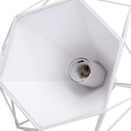 żyrandol z żelazną klatką loft biały e27