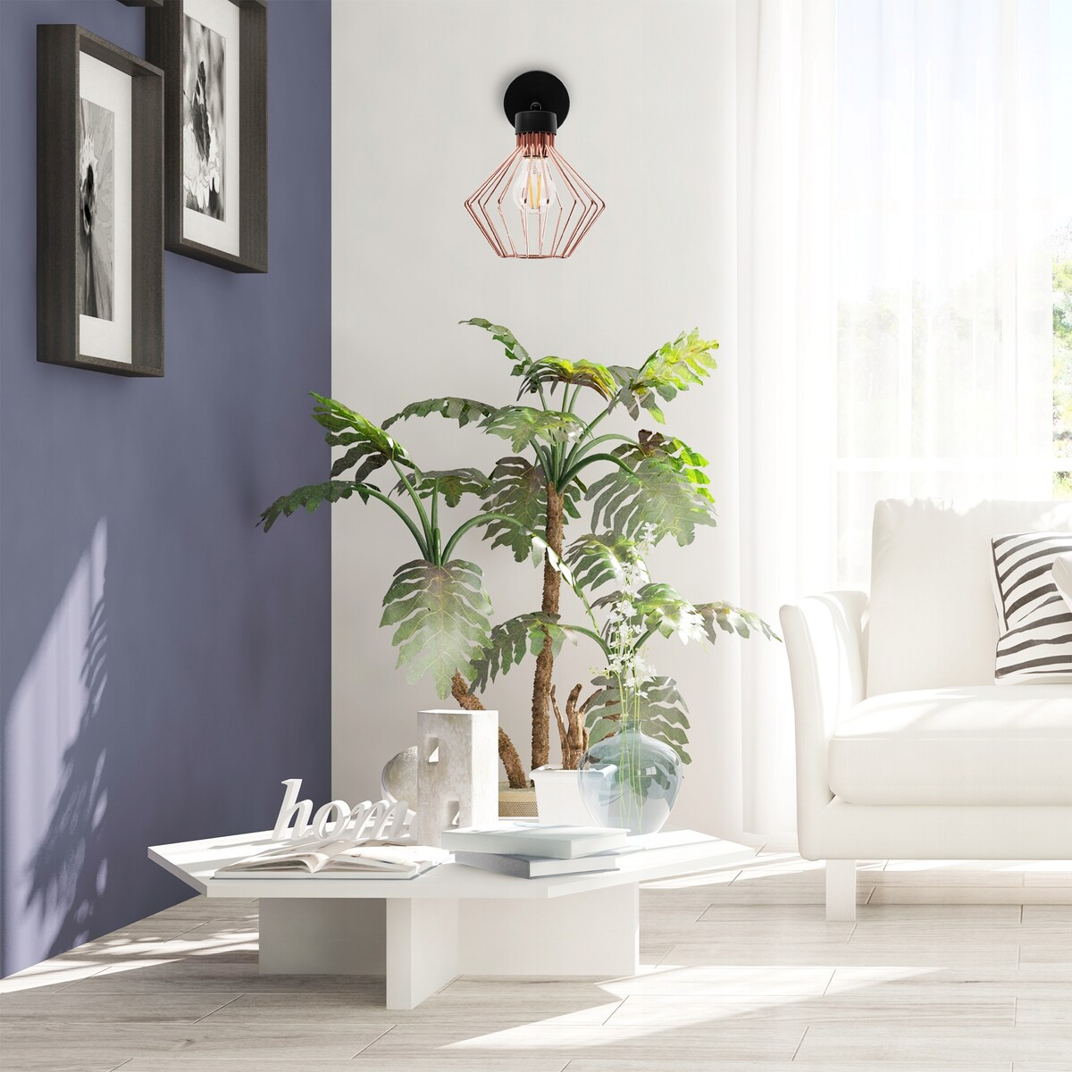 Lampa Kinkiet Ścienny Metalowy Loft Rose Black