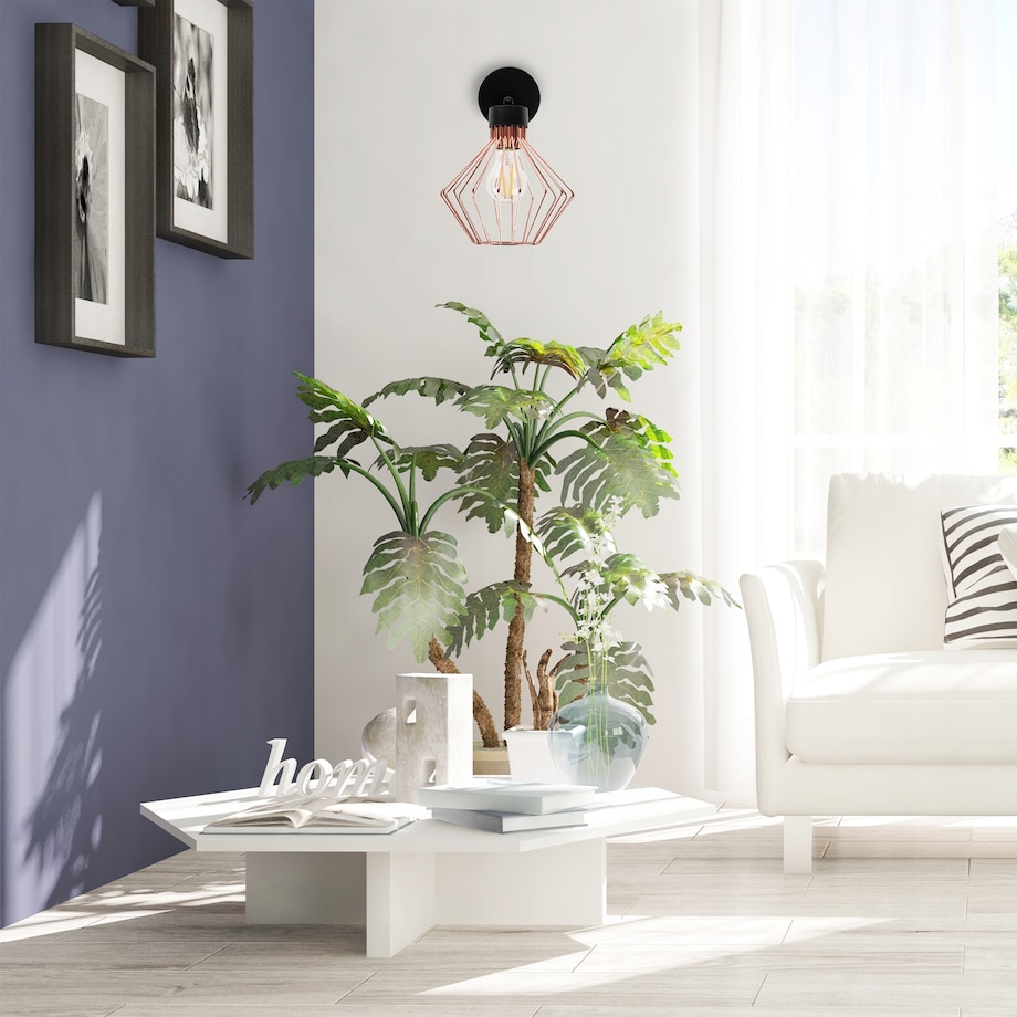 Lampa Kinkiet Ścienny Metalowy Loft Rose Black