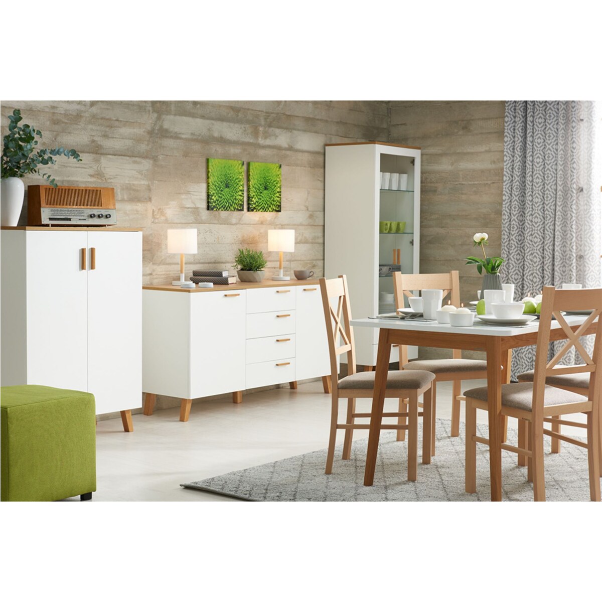 KONSIMO FRISK Skandynawska komoda biała z szufladami