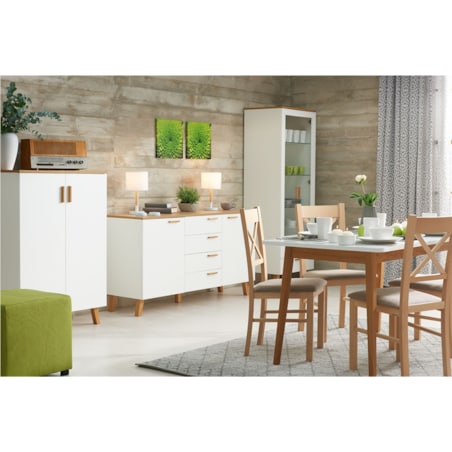 KONSIMO FRISK Skandynawska komoda biała z szufladami