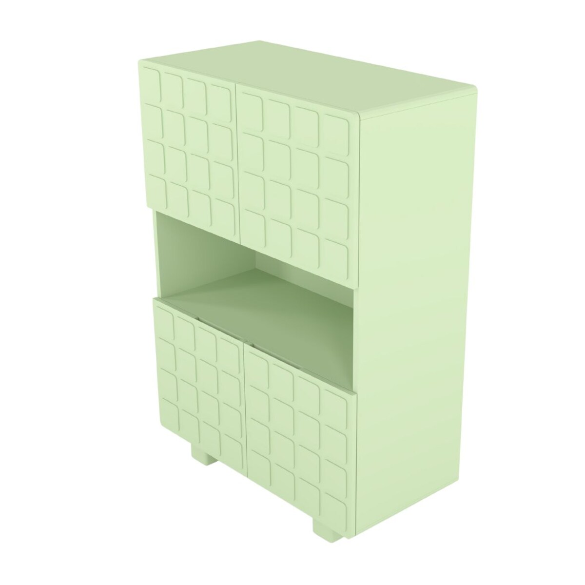 Nowoczesna komoda z frontami 3D Skandica CUBO HIGH / kolor pudrowa zieleń / szer. 85 cm