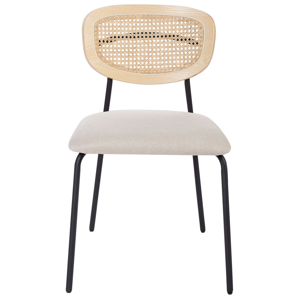 Krzesło do jadalni Zestaw 2 Tkanina Jasnobeżowy MAYETTA