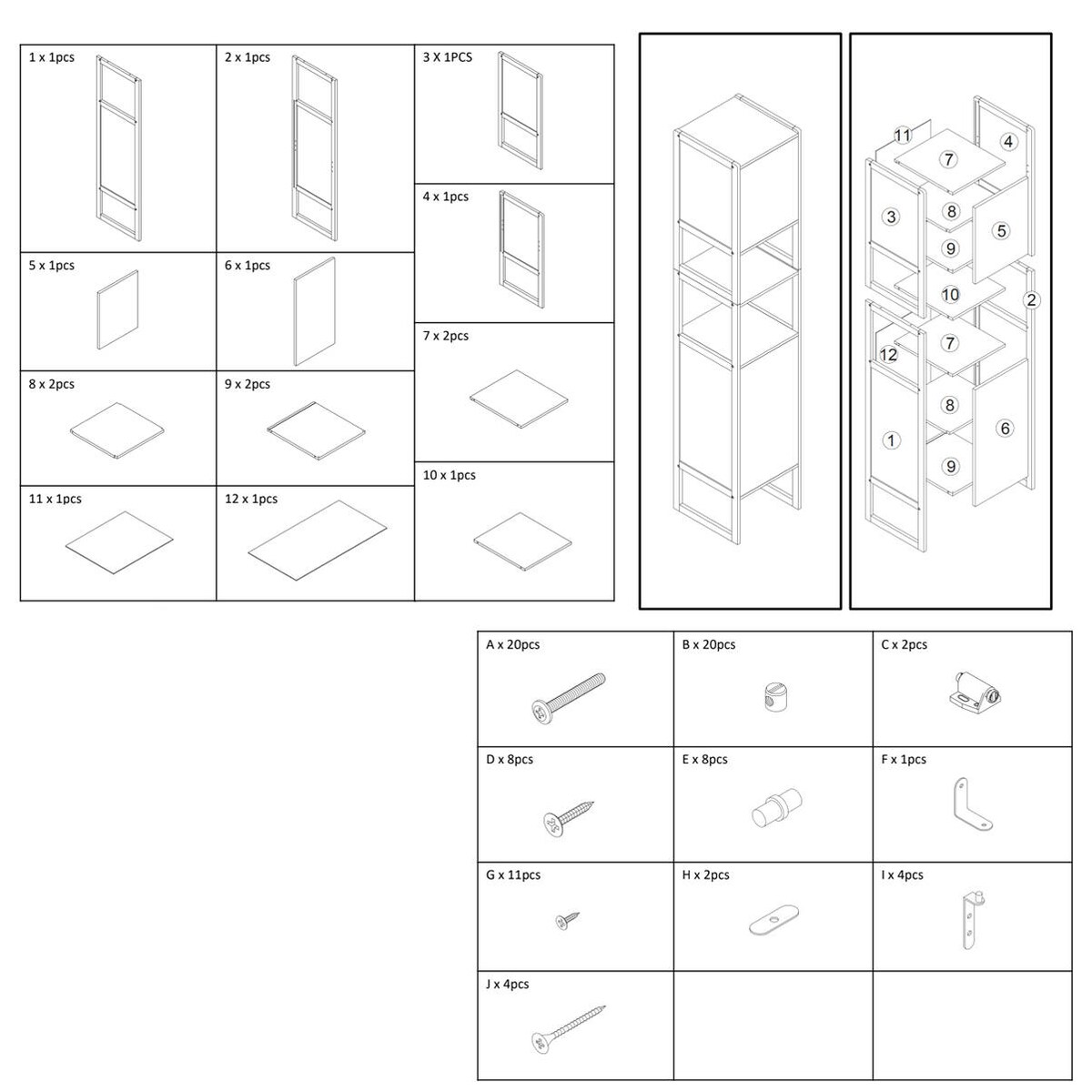 Wysoki regał łazienkowy NATUREO, 33 x 33 x 170 cm