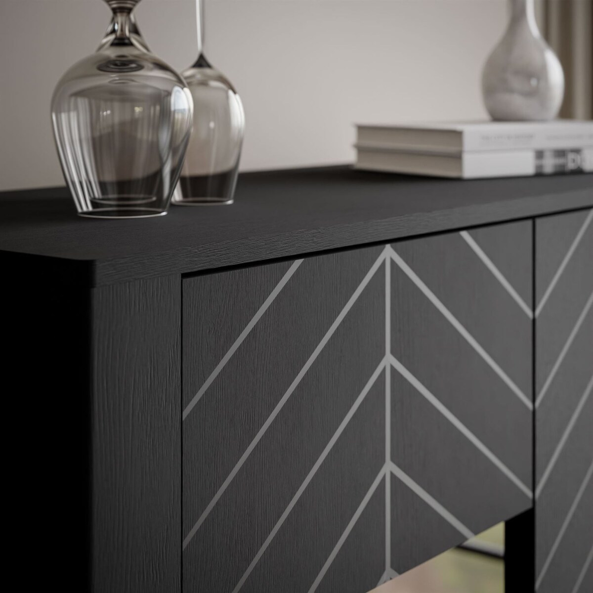 Dwudrzwiowa przeszklona witryna LUMI, czarna