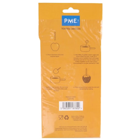 PME Patyczki bambusowe do jabłek w polewie toffee (30 sztuk) 13 cm