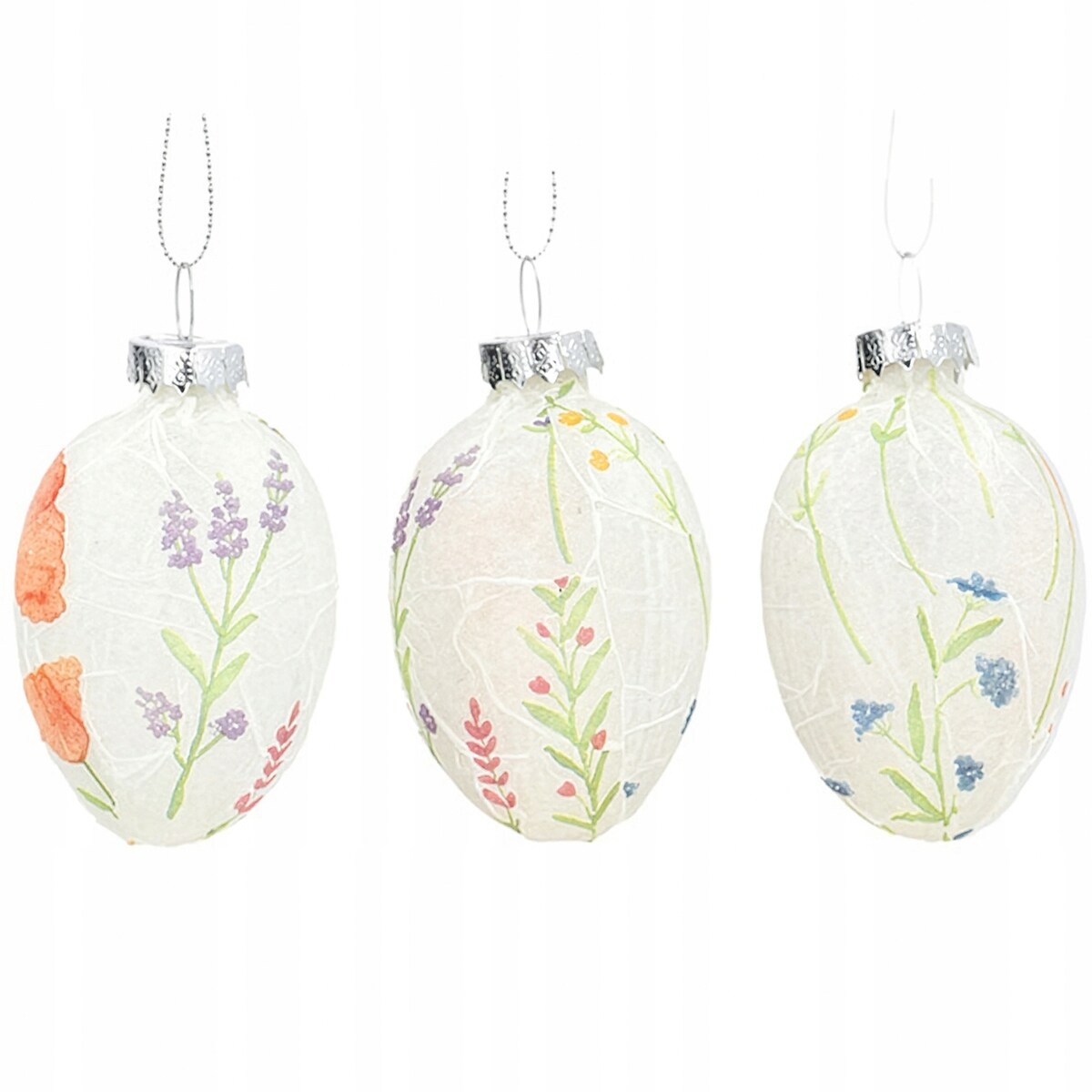 ZAWIESZKA WIELKANOCNA JAJKO JAJO BOMBKA NA WIELKANOC BIAŁA 6szt SZKLANA