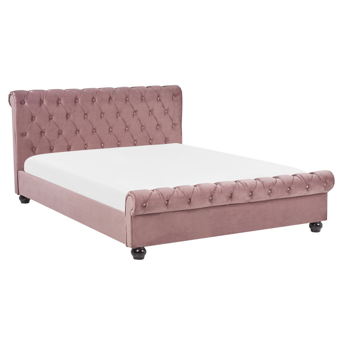 Łóżko wodne welurowe 180 x 200 cm różowe AVALLON