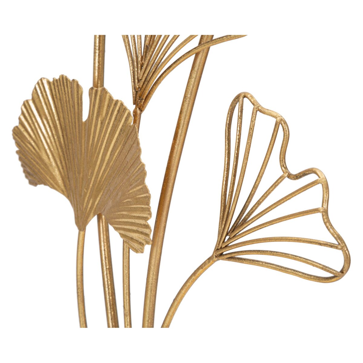 Figurka dekoracyjna LEAF, metalowa, motyw liścia, złota, 44,5 cm