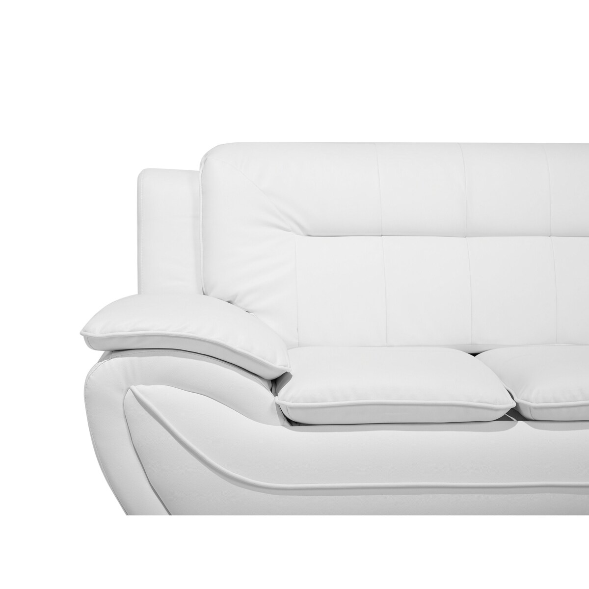 Sofa 3-osobowa ekoskóra biała LEIRA