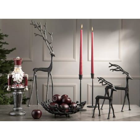 FIGURKA RENIFER JELEŃ 29cm świąteczna metalowa czarna prezent na święta
