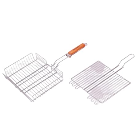 Ruszt do grillowania mięsa ryb warzyw z bokami 30cm SKAUT
