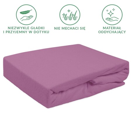 Prześcieradło frotte z gumką 160x200 kolor jasny fiolet