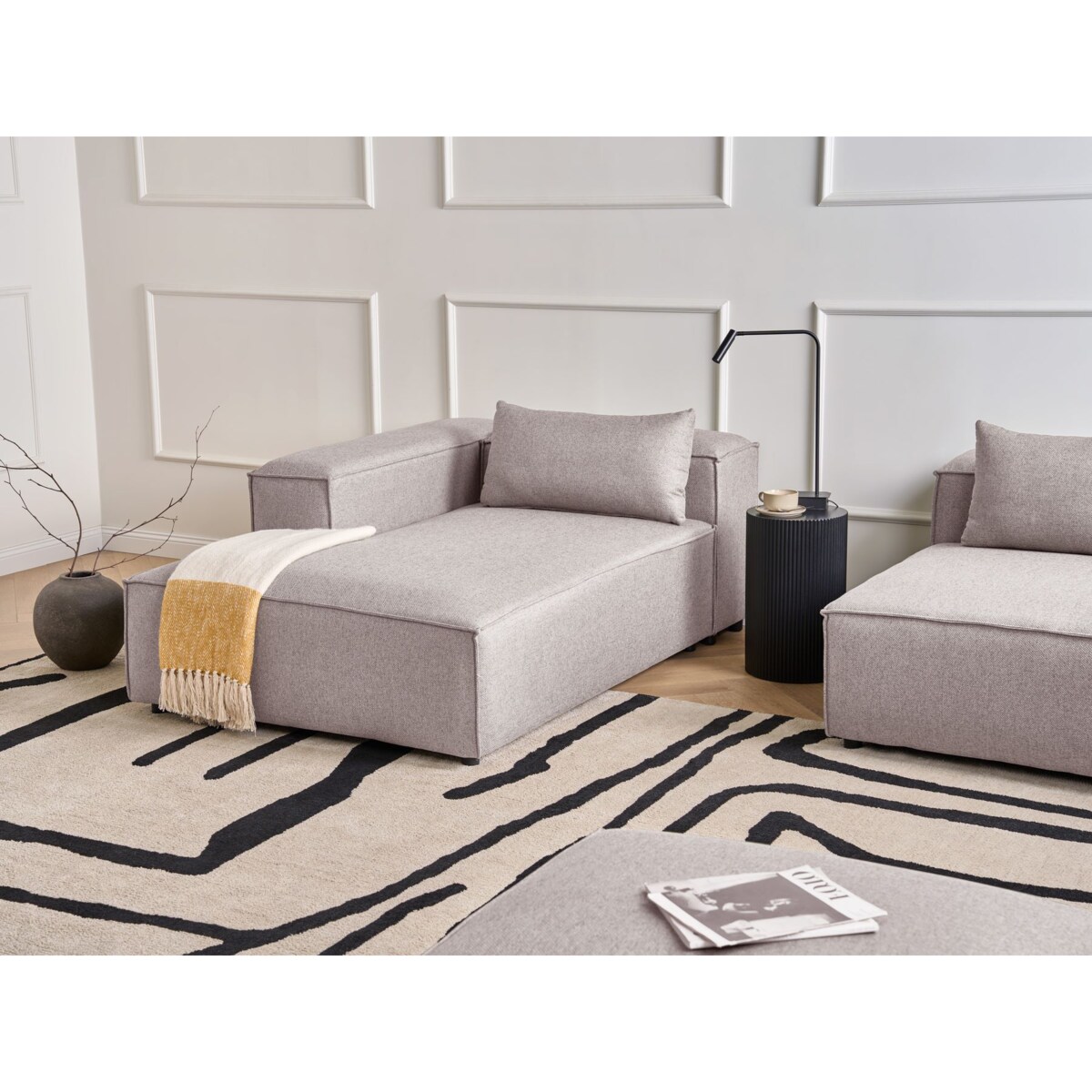 Szezlong prawostronny BRANDE Jasnobrązowy