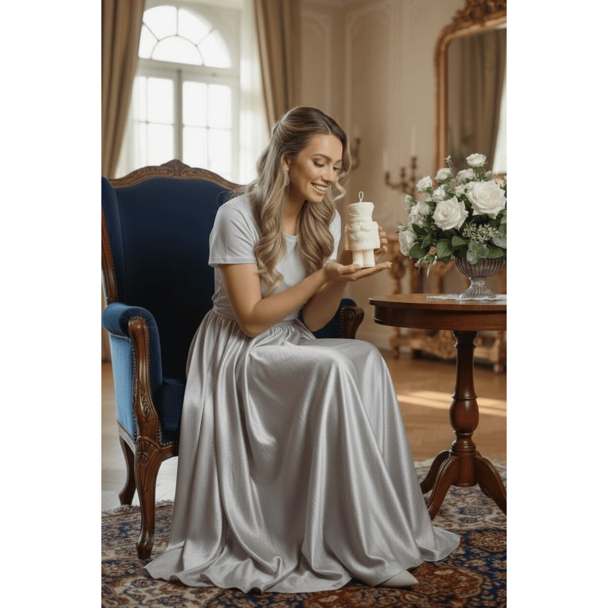 Świeca sojowa Dziadek do Orzechów – ręcznie robiona świąteczna dekoracja ecru