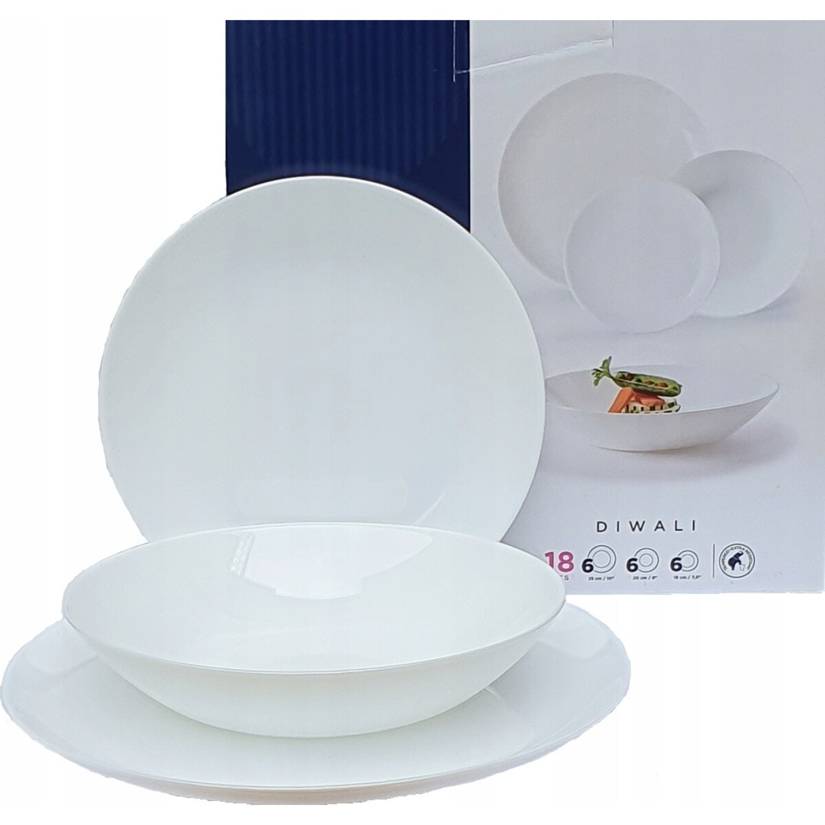 KOMPLET OBIADOWY DIWALI BIAŁY 6 osób LUMINARC
