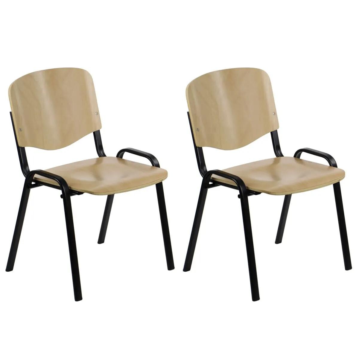 Zestaw krzeseł ze sklejki TDC-07 2 szt. buk/czarne