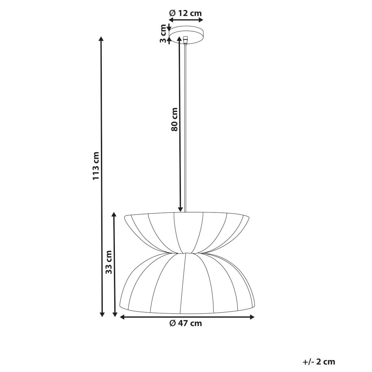 Lampa wisząca DEBONS Jedwab syntetyczny Biały