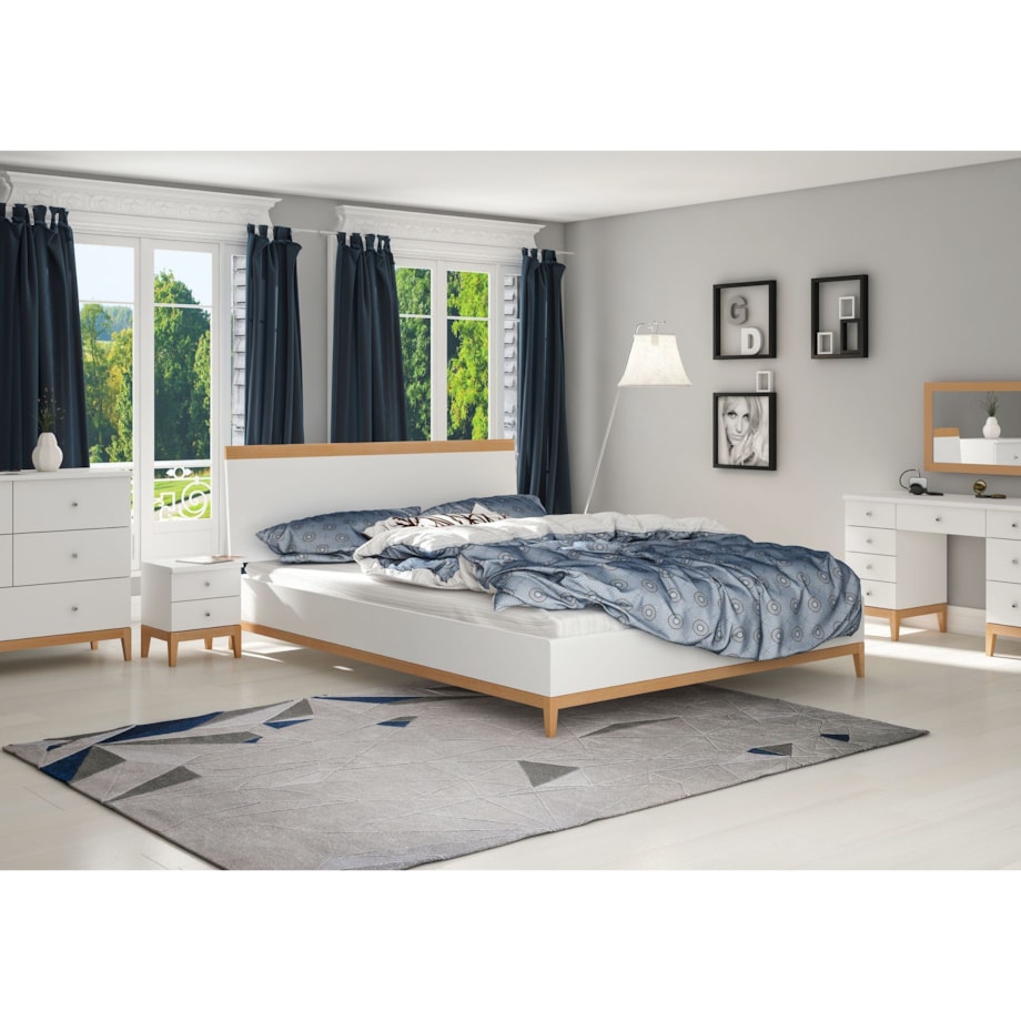 Drewniane łóżko Visby Livia High / 180x200 cm