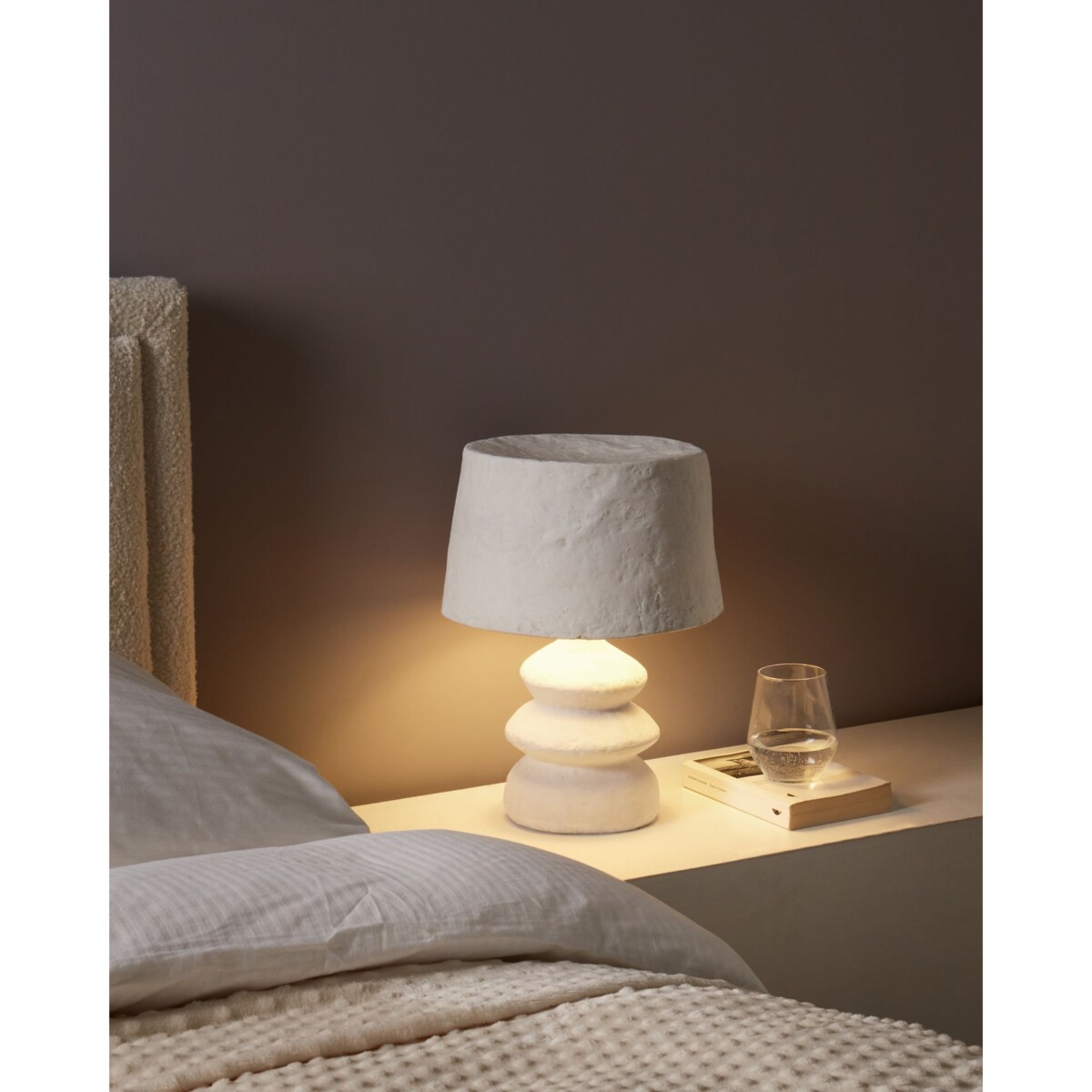 Lampa stołowa ARAPEY Papier-mâché Biały