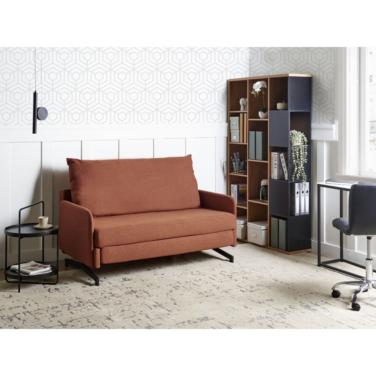 Sofa rozkładana BELFAST Czerwony Tkanina