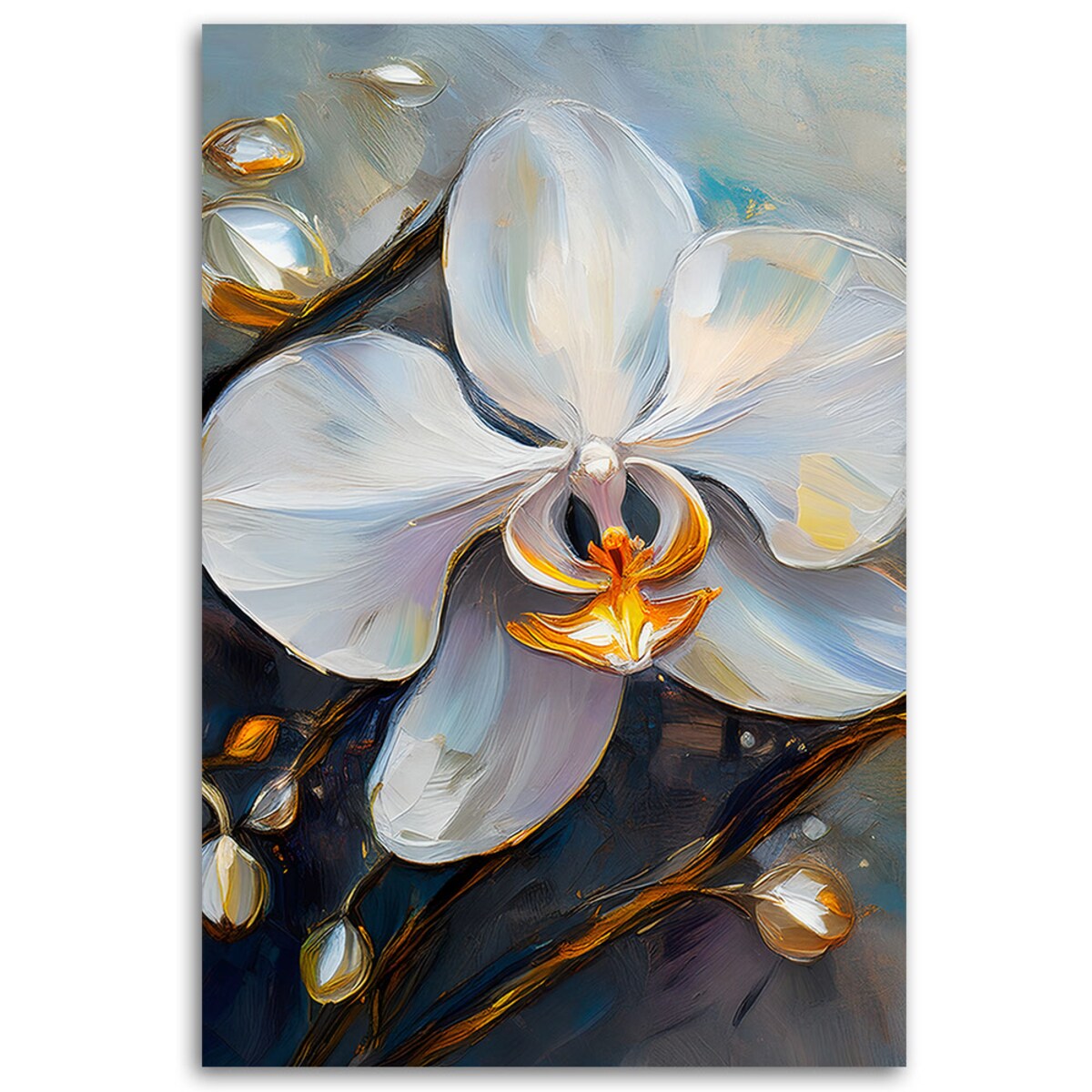 Obraz do salonu sypialni Orchidea Storczyki Białe Kwiaty 70x100