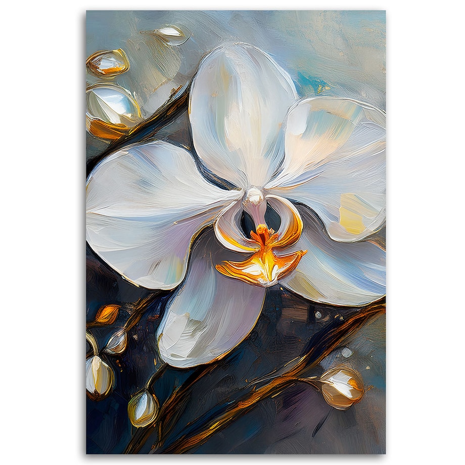 Obraz do salonu sypialni Orchidea Storczyki Białe Kwiaty 70x100