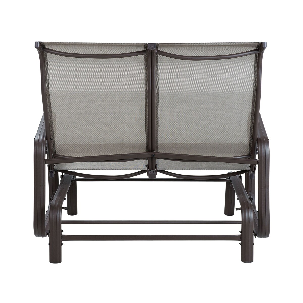 Ławka ogrodowa 114 cm bujana brązowa BORGIO